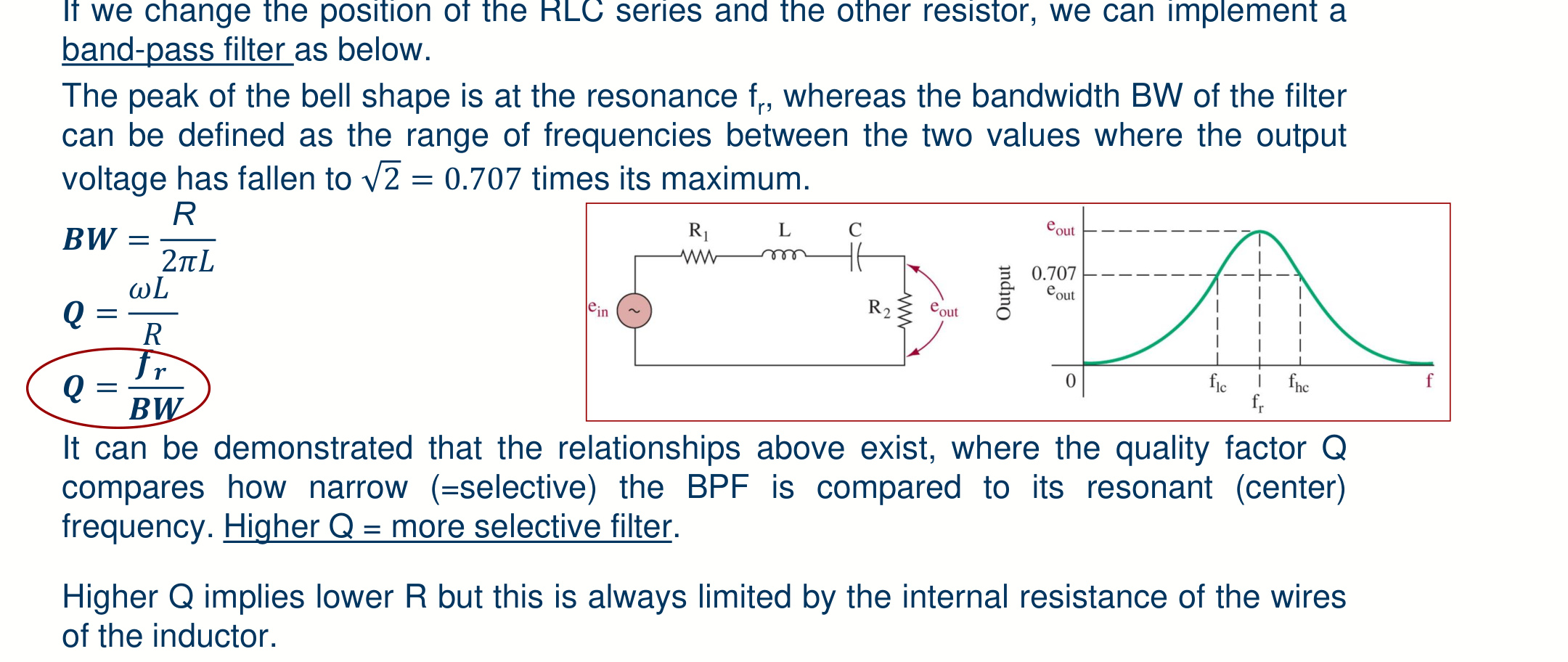 B2-18 bandpass formula